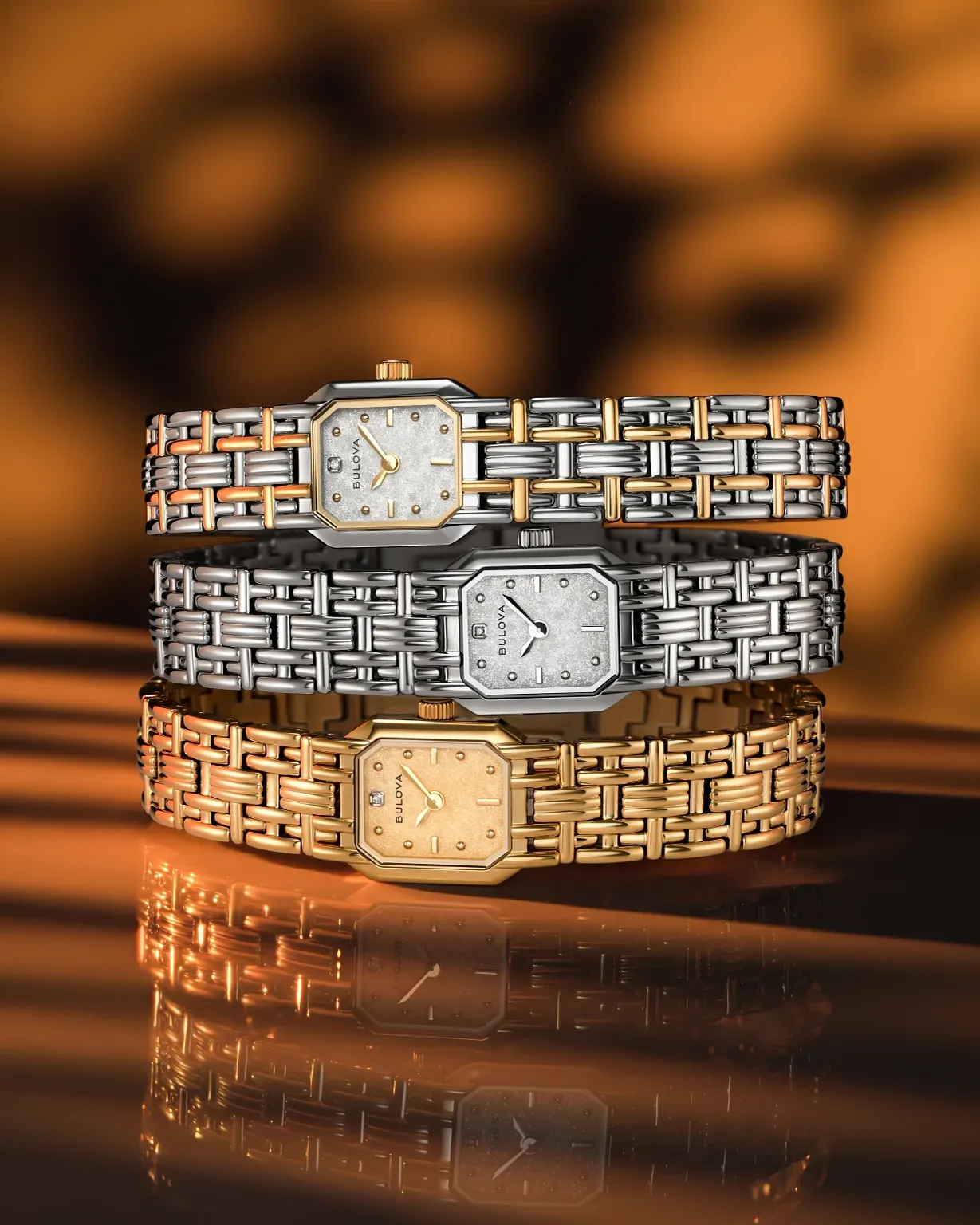 Champagne Dial Stainless Steel Bracelet Goddess of Time 97P184
